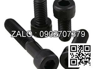 Bulong lục giác chìm đầu dẹt ren lửng thép đen M6x28