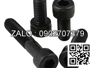 Bulong lục giác chìm đầu dẹt ren lửng thép đen M6x45