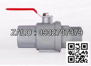 Van khóa nước nhựa răng ngoài tay vặn nước nhựa inox màu trắng 200 Bình Minh