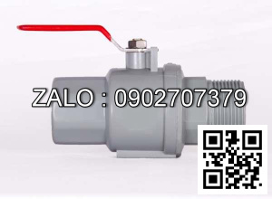 Van khóa nước nhựa răng ngoài tay gạt Inox màu xanh 60 Tiền Phong