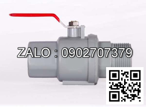 Van khóa nước nhựa răng ngoài tay gạt Inox màu xanh 90 Tiền Phong