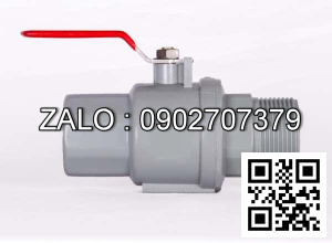 Van khóa nước nhựa răng ngoài tay gạt Inox màu đỏ 42 Tiền Phong