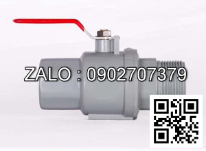 Van khóa nước nhựa răng ngoài tay vặn Inox màu trắng 42 Tiền Phong