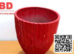 Chậu Composite  hình trứng vân sóng đứng đường kính 35 cao 46
