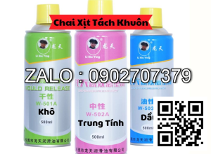 Chai xịt tách khuôn Long Thiên, Khô W-501, Trung tính W-502, Dầu W-503 Thùng 24 chai