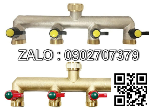 Van thau 5 ngã ren trong ở giữa - 4 đầu nối ống hơi DN30