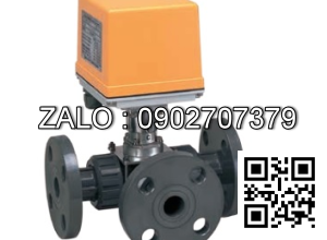 Van bi điện điều khiển nhựa mặt bích 3 ngã DN15