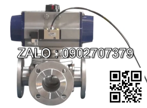 Van Inox 4 ngã mặt bích điều khiển khí nén Ø 160