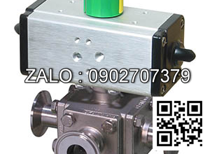 Van Inox 4 ngã mặt bích - điều khiển khí nén Ø 75