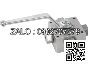 Van Inox 4 ngã ren trong thủy lực Ø 90