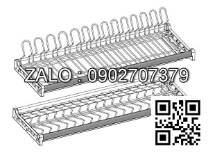 Giá bát đĩa tủ trên inox oval 304 Fulco fc36s