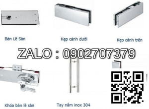 Bộ phụ kiện cửa kính cường lực VVP Inox 304 BH 1 năm