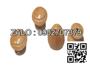 Tay Nắm Tủ Núm Gỗ Có Viền Trung Màu Lợt