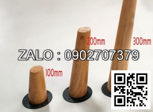 Chân gỗ tròn+Bas đen/Bas vàng 150mm 40*110mm