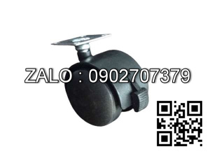 Bánh xe nhựa có khóa Đế bằng
