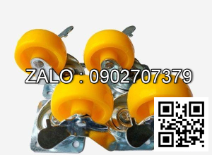 Bánh xe vàng-có khóa Phi 50mm 2 vòng bi