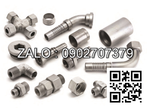 Đầu nối thẳng inox 1 đầu tán hạt bắp 4mm - 1 đầu răng ngoài 9.6mm