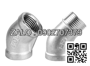 co lơi 45 ren ngoài , ren trong Inox 304 1-1/2