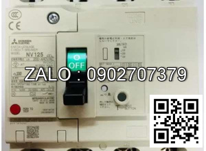 CB khối chống giật Mitsubishi NV125-SV 4P 75A 30kA 30mA