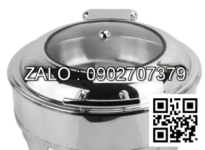Nồi hâm buffet tròn nắp kiếng có khung chân - LHAT51293