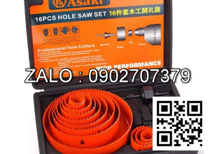 Bộ công cụ khoét lỗ gỗ Asaki 16 chi tiết
 AK-3683