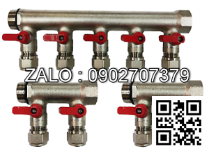 Van bi nhựa PVC ren trong 6 ngã DN15