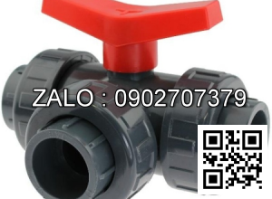 Van bi nhựa PVC ren trong và ren ngoài 4 ngã DN10