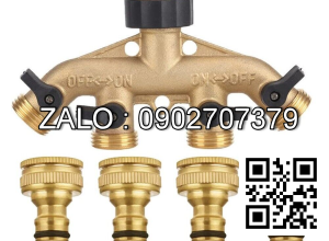 Van thau 5 ngã ren trong ở giữa - 4 khóa nhựa - 4 đầu nối ống hơi DN33