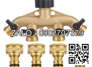 Van thau 5 ngã ren trong ở giữa - 4 khóa nhựa - 4 đầu nối ống hơi DN30