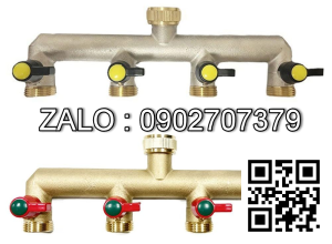 Van thau 5 ngã ren trong ở giữa - 4 đầu nối ống hơi DN50