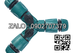 Van nhựa 3 ngã - 2 khóa - 3 đầu nối ống D34