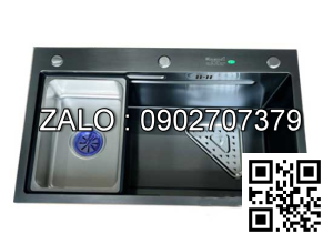 Chậu rửa bát Kagol KND7545 1 hố nano đen (750x450x230 mm)