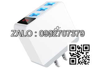 Cóc Sạc Nhanh Hoco C22b Max 3 Cổng Usb 5A Có Lcd