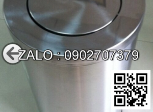 Thùng rác inox loại lớn nắp lật tròn A35-P