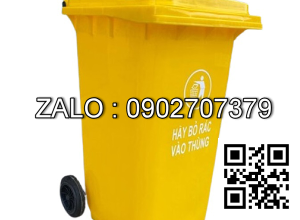 Thùng Rác Nhựa 360 Lít Vàng Có 2 Bánh Xe Lớn Nhất