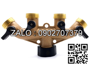 Van thau 5 ngã ren trong ở giữa 4 ren ngoài 4 khóa nhựa DN33