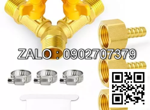 Van thau 3 ngã ren trong ở giữa 2 ren ngoài 2 khóa thau DN35