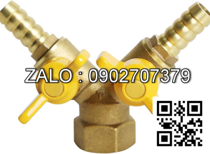 Van thau 3 ngã nối ống mềm 2 khóa ở giữa 2 ren trong DN40