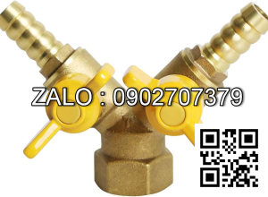 Van thau 3 ngã nối ống mềm 2 khóa ở giữa 2 ren trong DN50