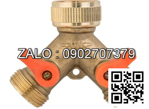 Van thau 3 ngã ren trong ở giữa 2 ren ngoài 2 khóa DN15