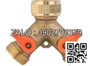 Van thau 3 ngã ren trong ở giữa 2 ren ngoài 2 khóa DN33