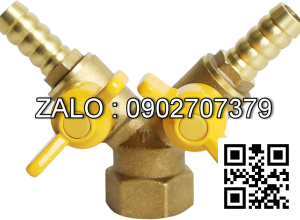 Van thau 3 ngã nối ống mềm 2 khóa ở giữa 2 ren trong DN15