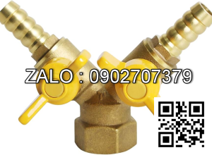 Van thau 3 ngã nối ống mềm 2 khóa ở giữa 2 ren trong DN35