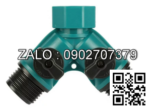 Van nhựa 3 ngã ren trong ở giữa - 2 khóa - 2 đầu ren ngoài D21