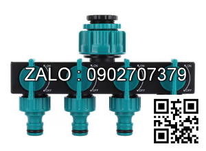 Van nhựa 5 ngã ren trong ở giữa - 4 khóa - 4 đầu nối ống D21