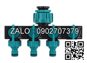 Van nhựa 5 ngã ren trong ở giữa - 4 khóa - 4 đầu nối ống D27