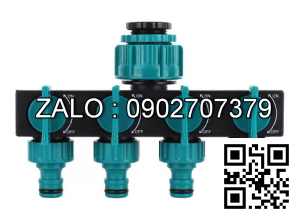 Van nhựa 5 ngã ren trong ở giữa - 4 khóa - 4 đầu nối ống D34