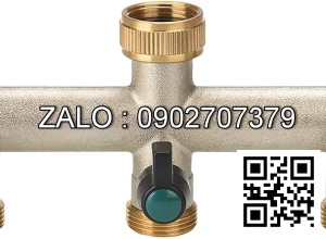 Van thau 4 ngã ren trong ở giữa - 3 khóa - 3 đầu nối ren ngoài DN21