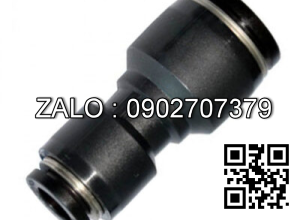 Đầu Nối Giảm Thẳng Khí Nén Phi 8 – 4 mm Đen Airtac PG8-4D