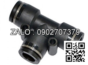 Đầu Nối Khí Ngã 3 OD12 mm Đen Airtac PE12D